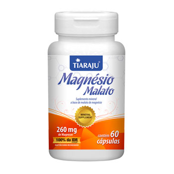 Magnésio Malato 260mg 60 Cápsulas - Tiaraju Magnésio Malato 260mg 60 Cápsulas - Tiaraju