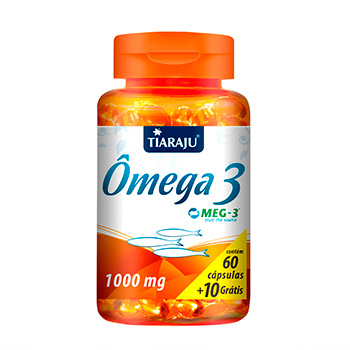 Ômega 3 1000mg 60 + 10 Cápsulas Softgel - Tiaraju Ômega 3 1000mg 60 + 10 Cápsulas Softgel - Tiaraju