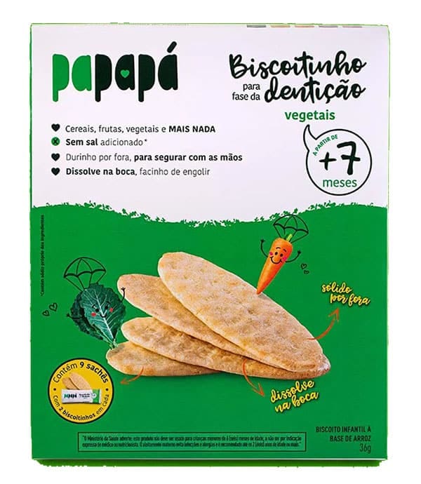 Biscoito Infantil Primeira Dentição Vegetais 36g - Papapá