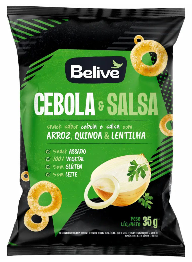 Salgadinho sem Glúten Sabor Cebola & Salsa 35g - Belive