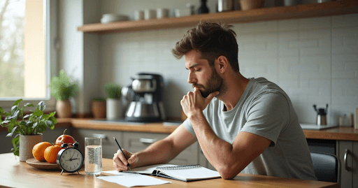 Homem em jejum intermitente
